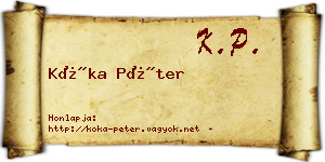 Kóka Péter névjegykártya