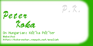 peter koka business card